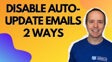 Disable Wordpress Update Emails - How To Disable Plugin Update Notification in WordPress