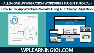 How To Backup WordPress Site Using All In One WP Migration WordPress Plugin (Step-By-Step Tutorial)