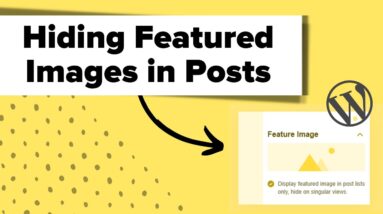 How to Hide Featured Images on Individual Posts in WordPress