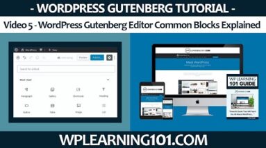 WordPress Gutenberg Editor Common Blocks Explained [Video 5 Of 9]