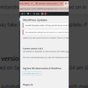 Wordpress security updates in WordPress #shorts #wordpress